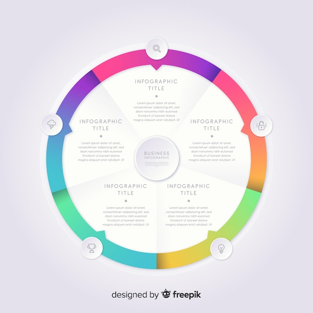 Free vector colorful infographic template in gradient