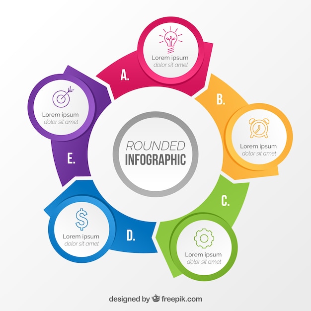 Colorful infographic template with arrows