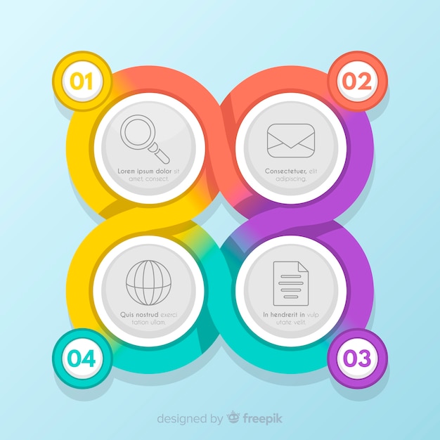 Colorful infographic template with steps