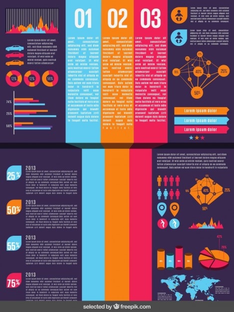 Free vector colorful infographic template