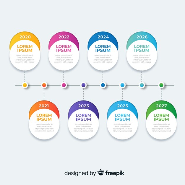 Colorful infographic timeline flat design