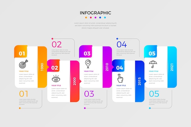 다채로운 infographic 타임 라인 템플릿