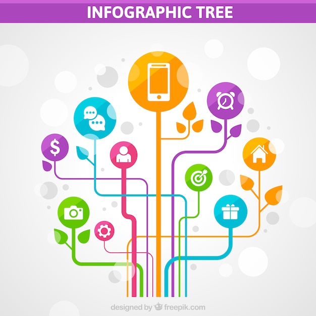 Colorful Infographic Tree – Free Vector Templates for Download