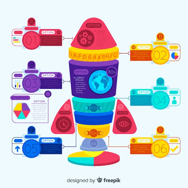 Colorful infographic with options