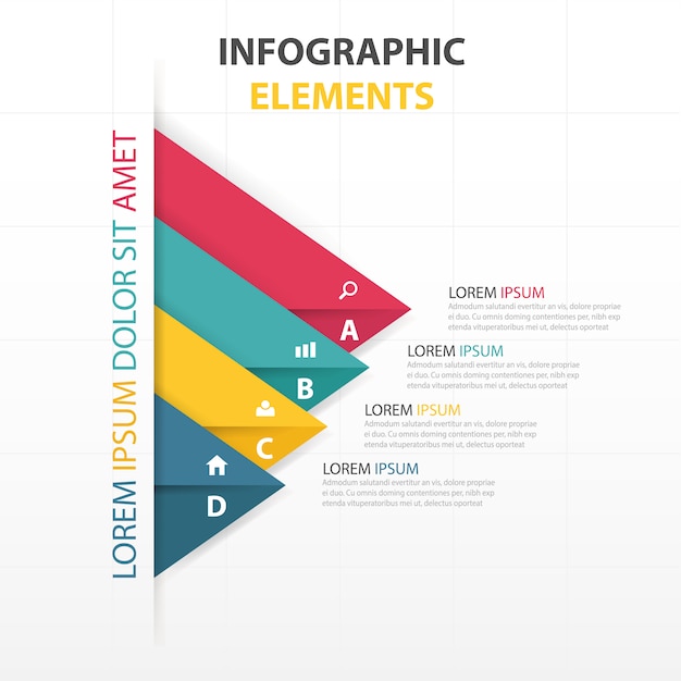 Free vector colorful infographics with triangular shapes