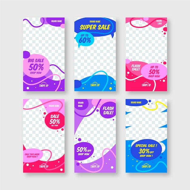 Colorful instagram sale stories collection