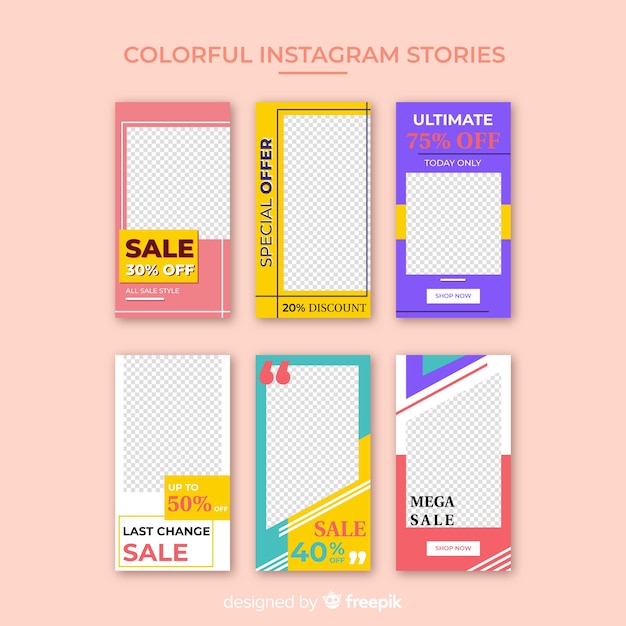 Modello di storie colorate instagram