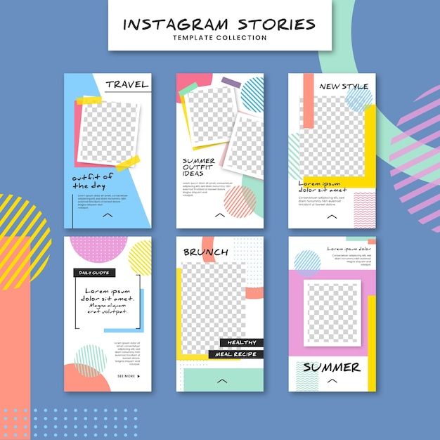 Modello di storie colorate instagram