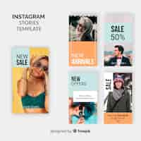 Vettore gratuito modelli di storie di instagram colorati