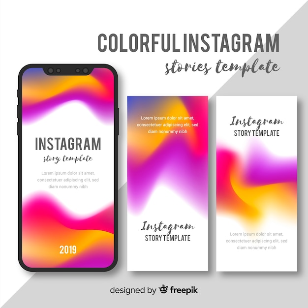 Colorful instagram stories templates