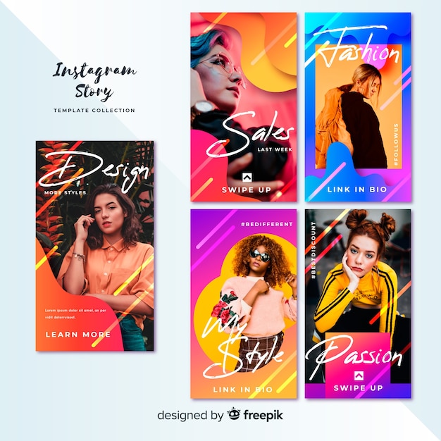 Colorful instagram stories templates