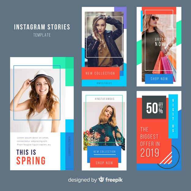 カラフルなinstagramの物語のテンプレート