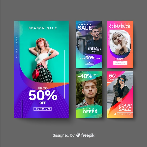 Colorful instagram stories templates