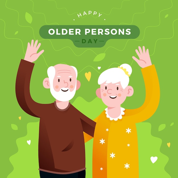 Free vector colorful international day of the older persons