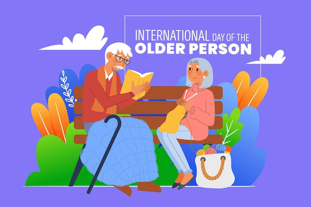 Vettore gratuito colorata giornata internazionale delle persone anziane