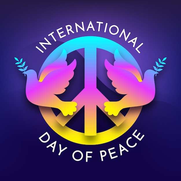 Vettore gratuito colorata giornata internazionale di pace