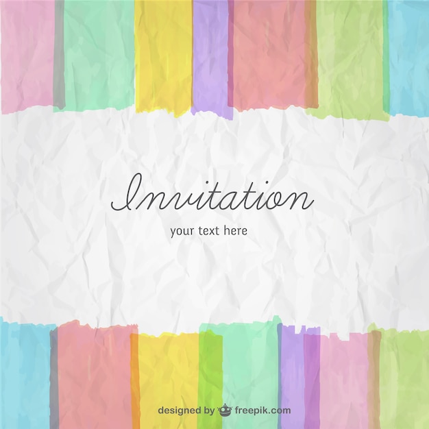 Free vector colorful invitation card