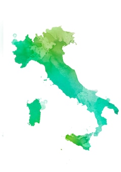 Italia colorata isolata in acquerello