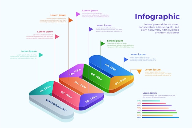 Infografica isometrica colorata