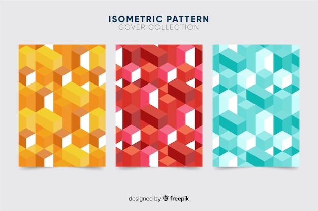 Colorful isometric pattern brochure pack