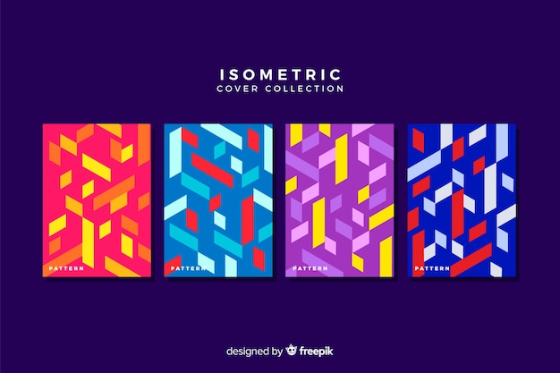 Colorful isometric style cover collection