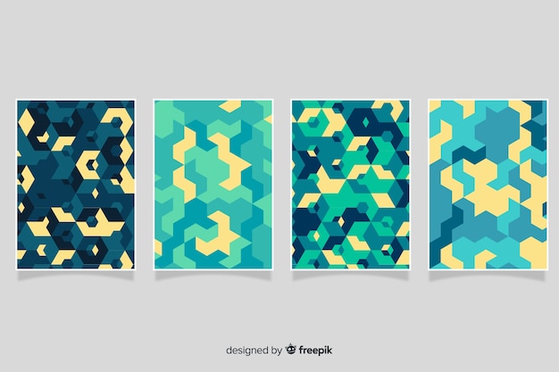 Free vector colorful isometric style poster set