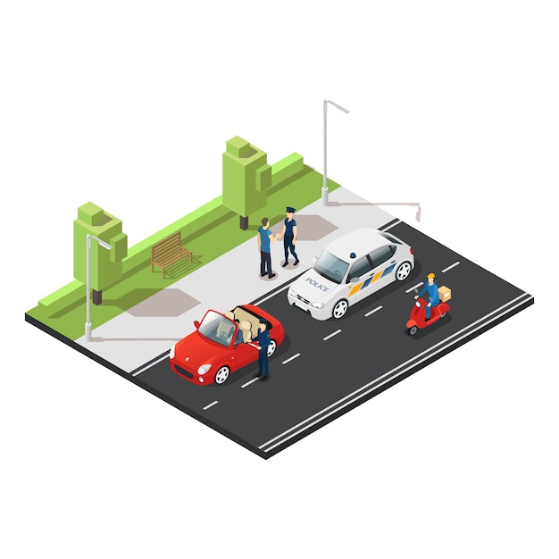 Colorful Isometric Traffic Concept