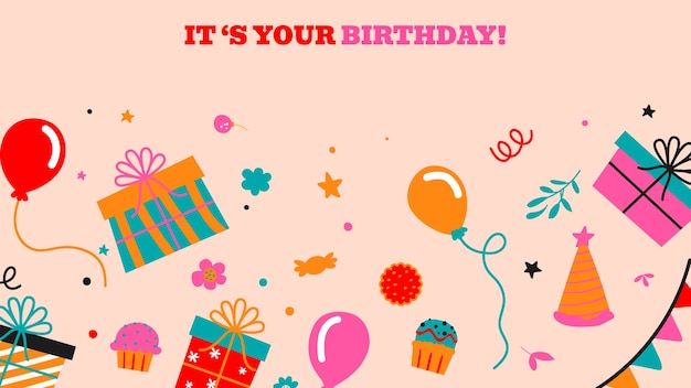 Colorful it's your birthday zoom background