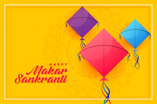 Colorful kites background for happy makar sankranti