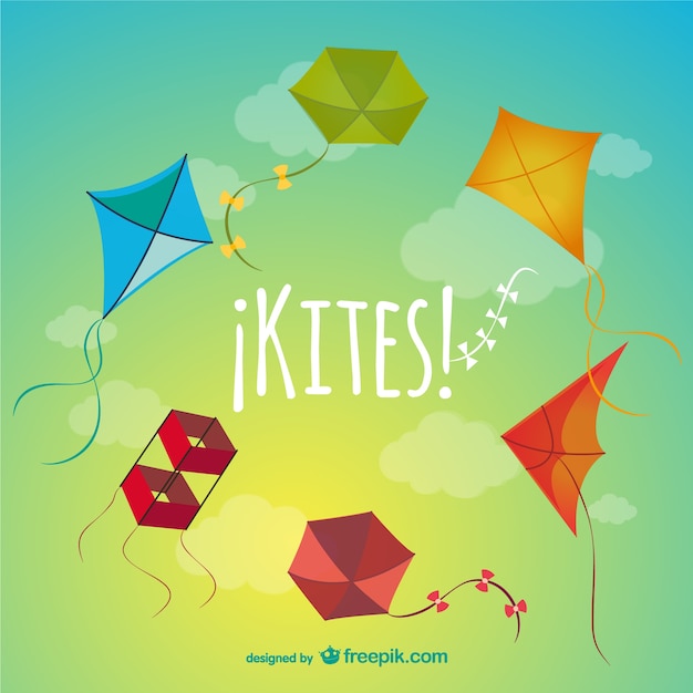 Free vector colorful kites pack