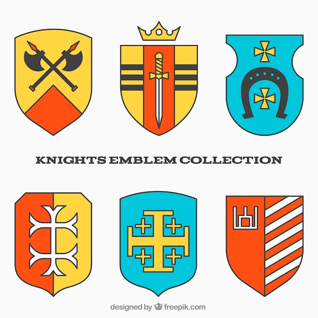 Free vector colorful knight emblem design