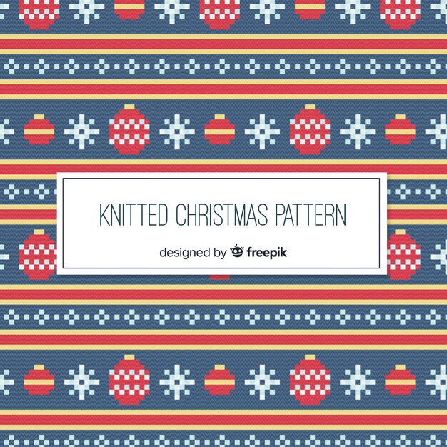 Free Vector colorful knitted christmas pattern collection