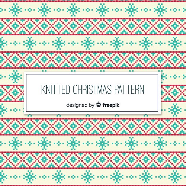 Colorful knitted christmas pattern collection