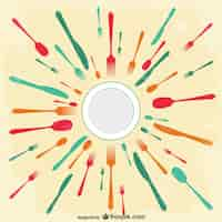 Free vector colorful knives, forks and spoons