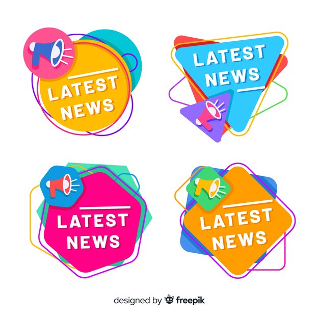 Free vector colorful lastest news banner pack