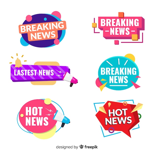 Colorful lastest news banner pack