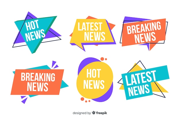 Free vector colorful lastest news banner pack