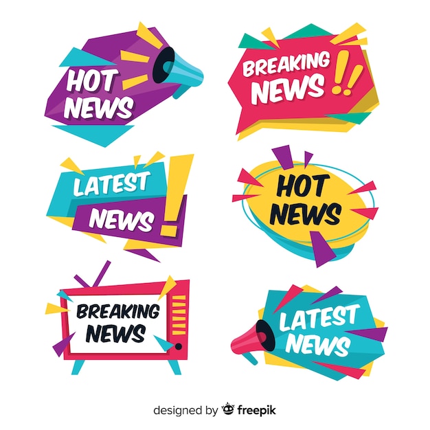 Colorful lastest news banner pack