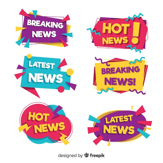 Colorful lastest news banner pack