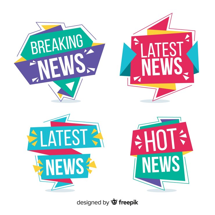 Free Vector colorful latest news banners