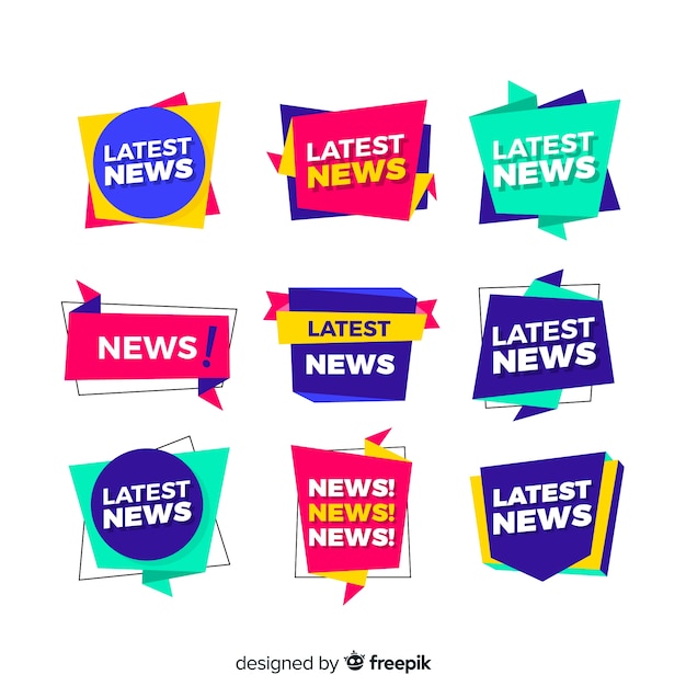 Free vector colorful latest news banners