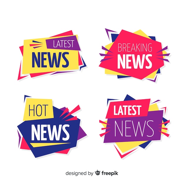 Free vector colorful latest news banners