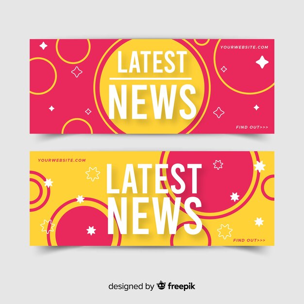 Free vector colorful latest news banners