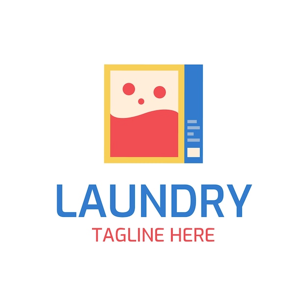 Vettore gratuito modello del logo dei servizi di lavanderia colorati