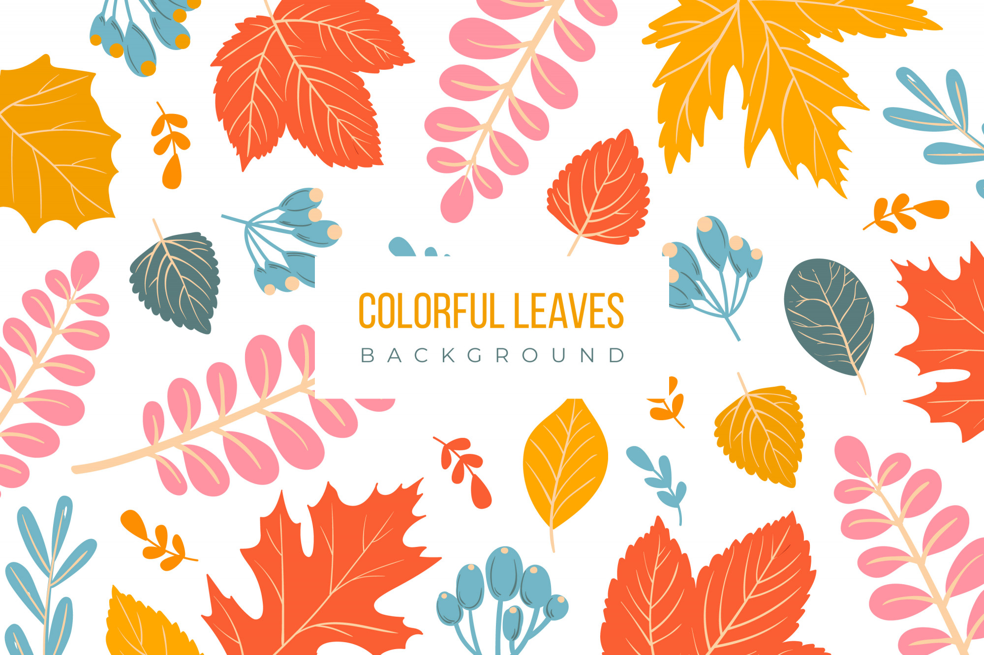 Разноцветные листья фон