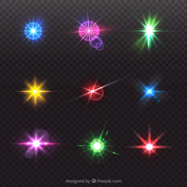 Colorful lens flare collection