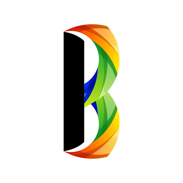 colorful letter B gradient icon logo design