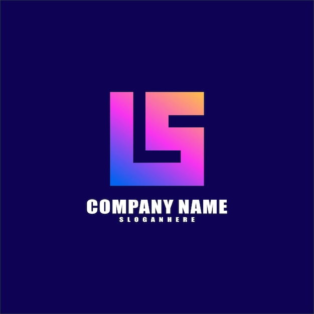 Бесплатное векторное изображение Красочный дизайн логотипа букв l и s
