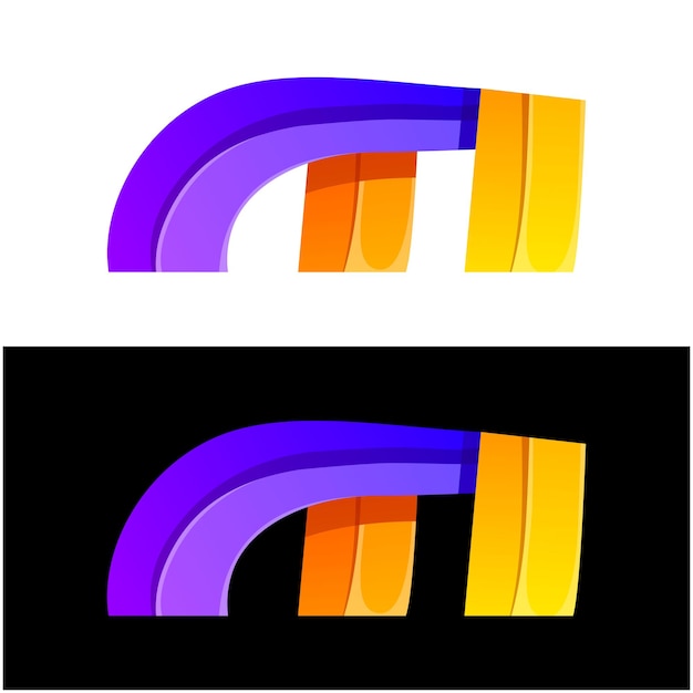 Colorful letter M icon logo design