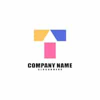 Free vector colorful letter t logo